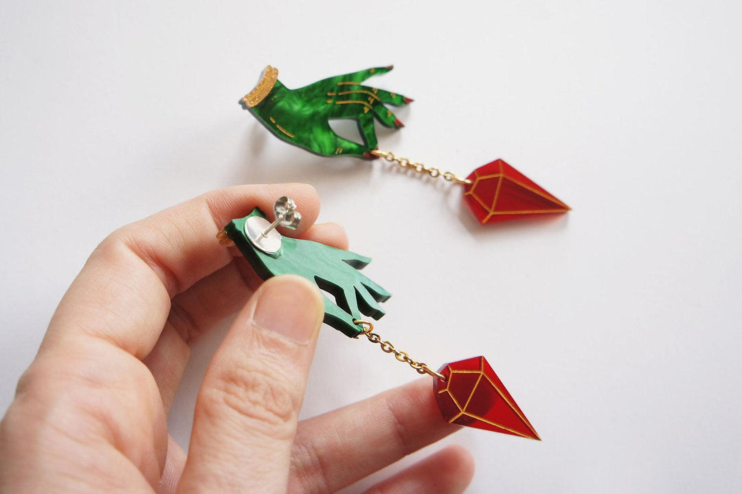 Witch Pendulum Halloween Earrings by Laliblue - Quirks!