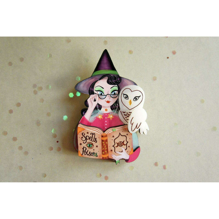 Witch with Owl Halloween Brooch by Laliblue - Quirks!