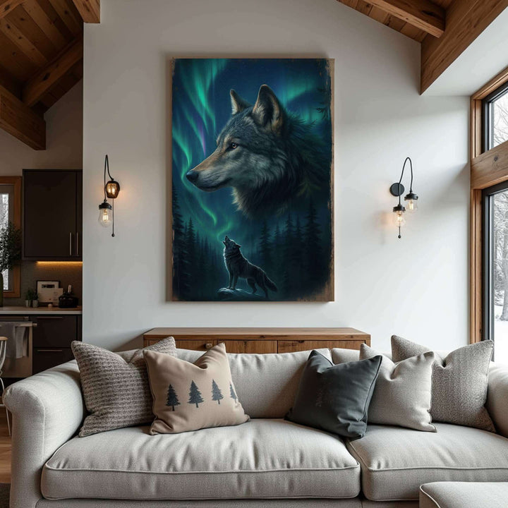 Wolf Double Exposure Wall Art IV