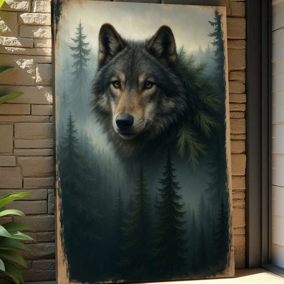 Wolf Double Exposure Wall Art V