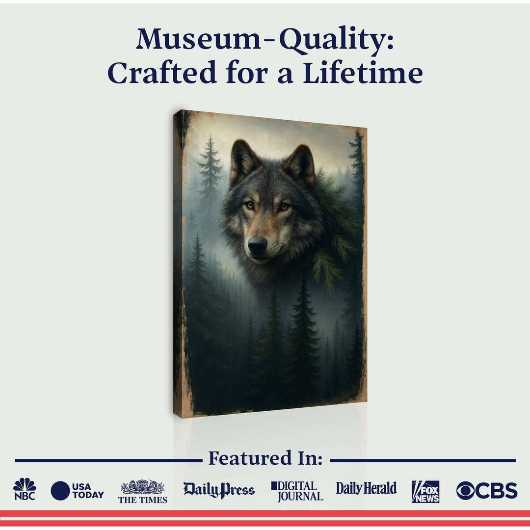 Wolf Double Exposure Wall Art V