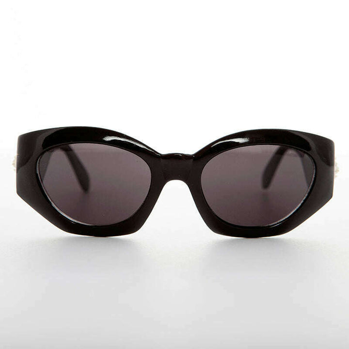 Women's Fashion Cat Eye Sunglass with Gold Emblem - Diva