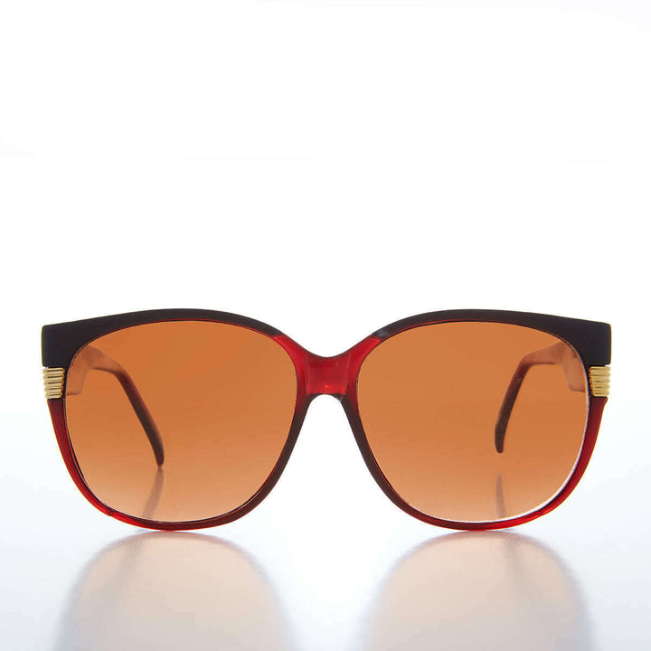 Women's Large Vintage Sunglass With Copper Lens - Frieda