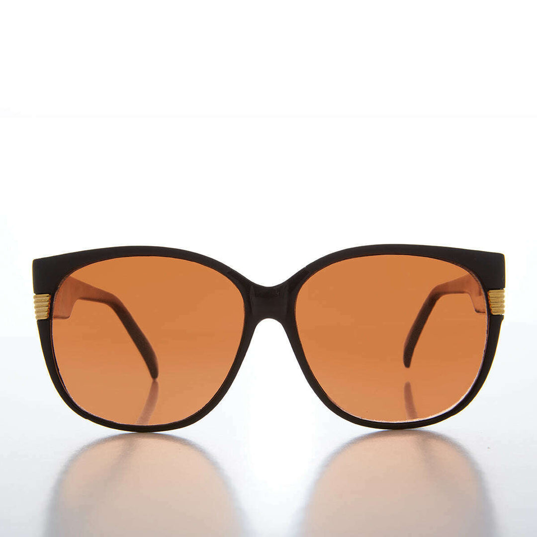 Women's Large Vintage Sunglass With Copper Lens - Frieda