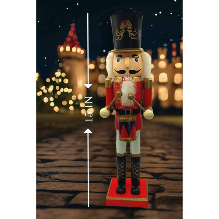 Wooden Drummer Nutcracker Wizardi F07M6-11 Red