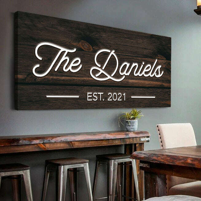 Wooden Family Name Sign