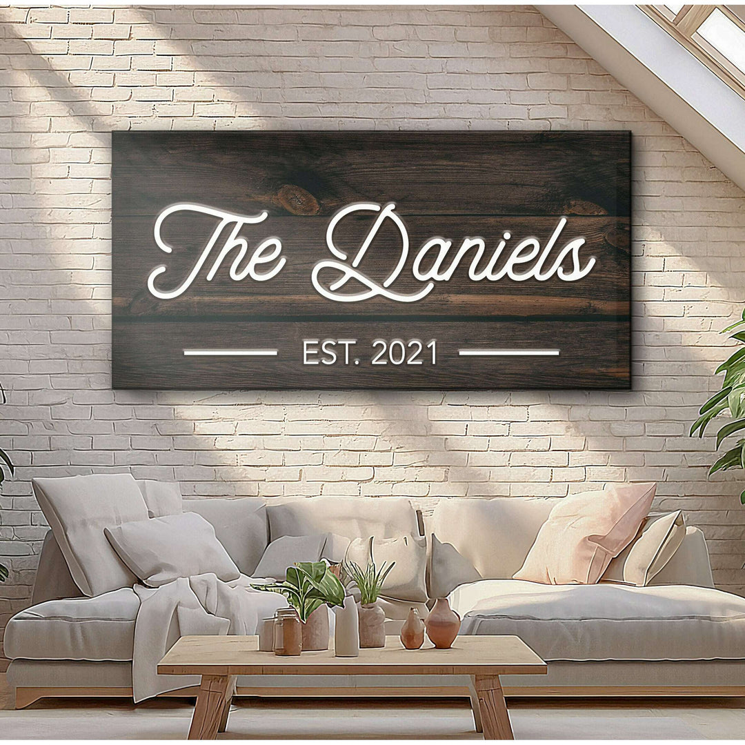 Wooden Family Name Sign