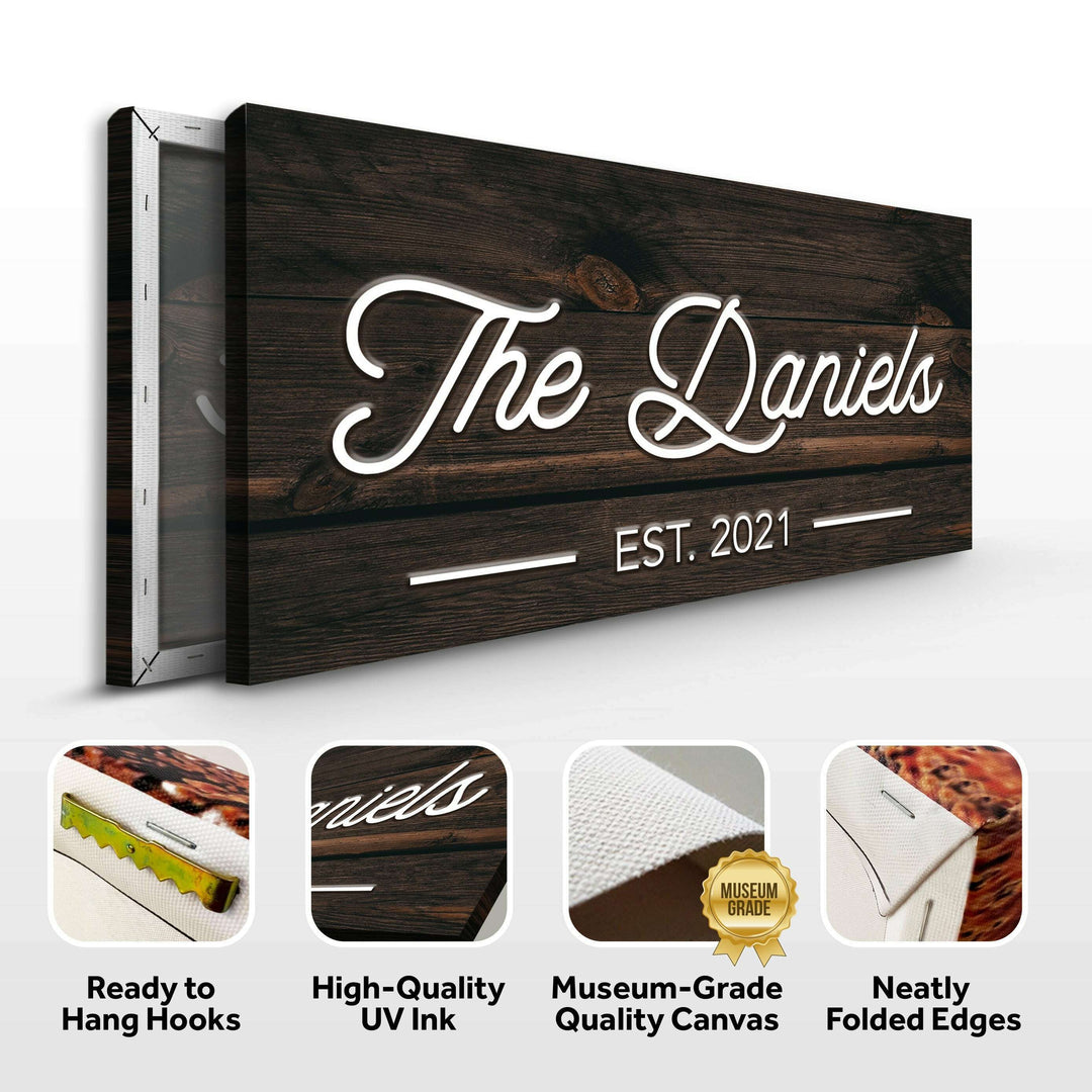 Wooden Family Name Sign