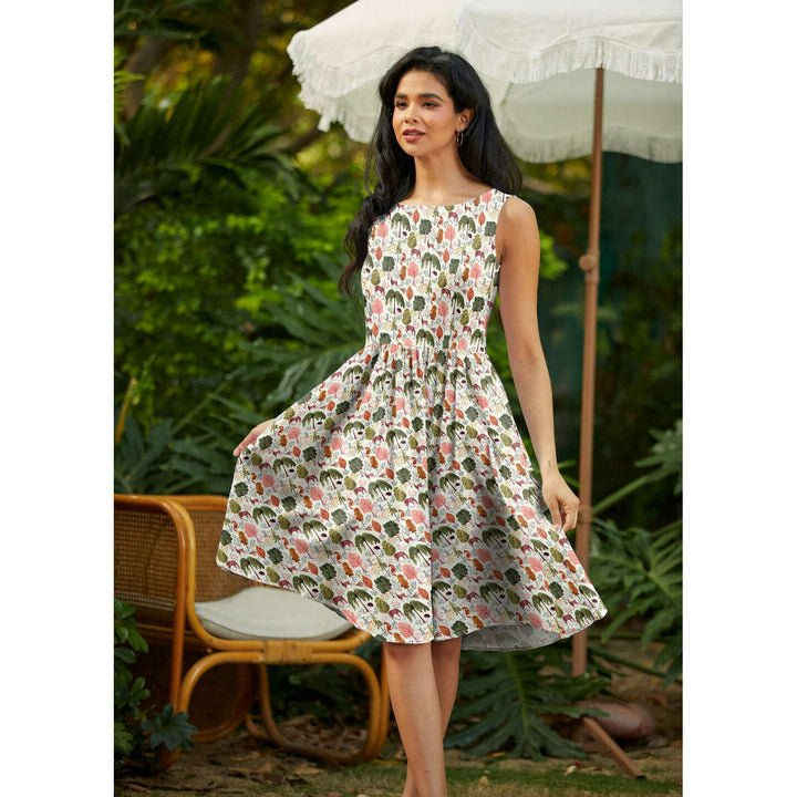 Woodland Vintage Dress in Cream