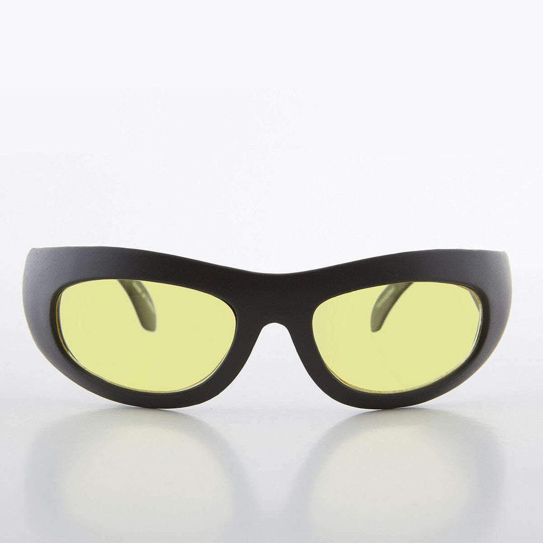 Wrap Around Yellow Lens Biker Sunglasses - Cade