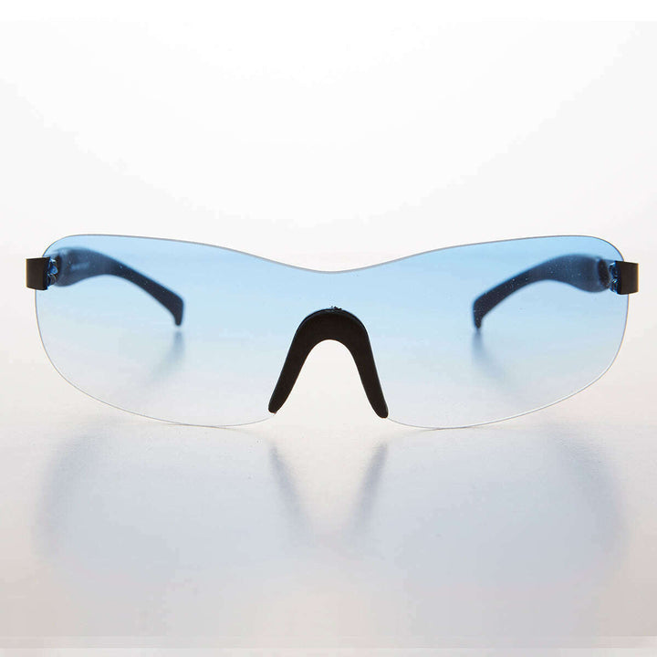 Y2K Wrap Shield Rimless Vintage Sunglass - Lance