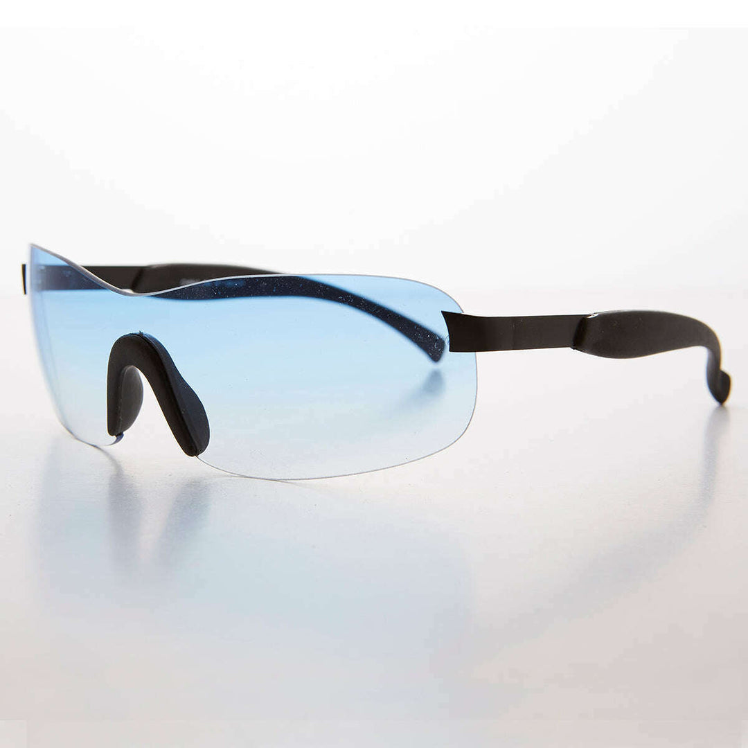 Y2K Wrap Shield Rimless Vintage Sunglass - Lance