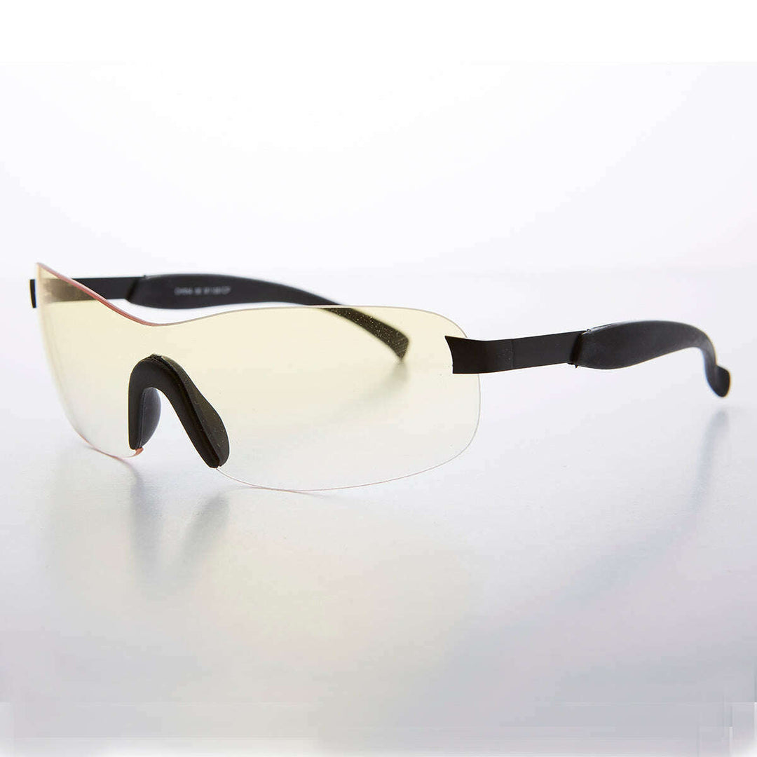 Y2K Wrap Shield Rimless Vintage Sunglass - Lance