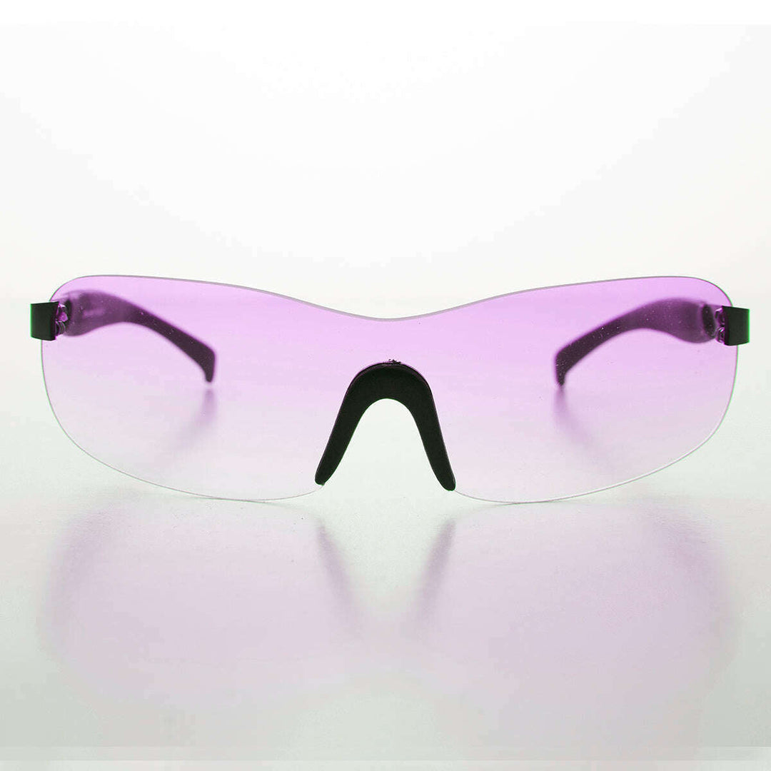 Y2K Wrap Shield Rimless Vintage Sunglass - Lance