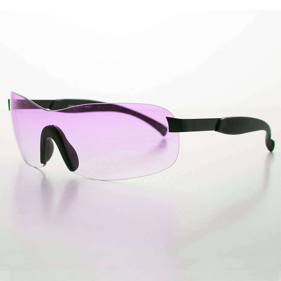 Y2K Wrap Shield Rimless Vintage Sunglass - Lance