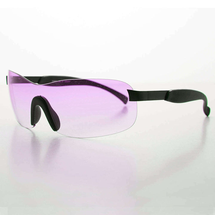 Y2K Wrap Shield Rimless Vintage Sunglass - Lance