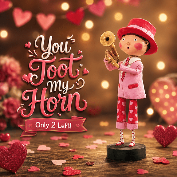 You Toot My Horn Valentine's Day Figurine by Lori Mitchell – view 4
