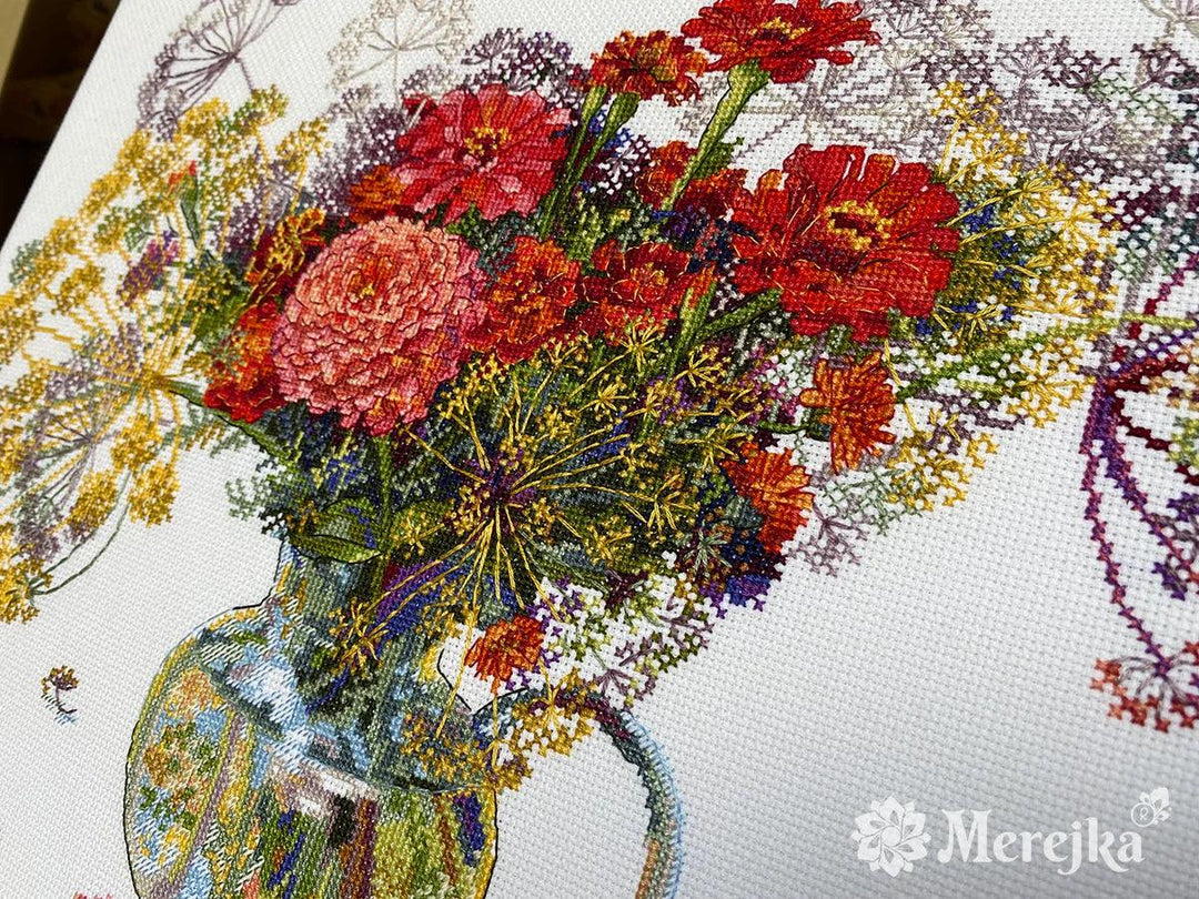 Zinnia and Dill K-210A Counted Cross-Stitch Kit