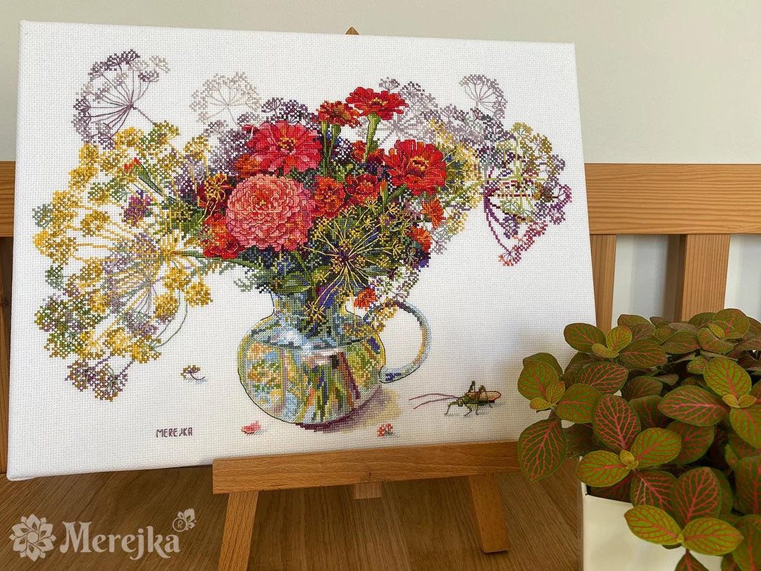 Zinnia and Dill K-210A Counted Cross-Stitch Kit