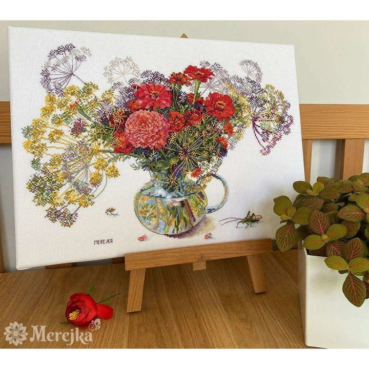 Zinnia and Dill K-210A Counted Cross-Stitch Kit