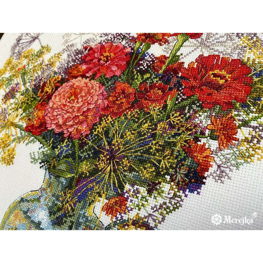 Zinnia and Dill K-210A Counted Cross-Stitch Kit