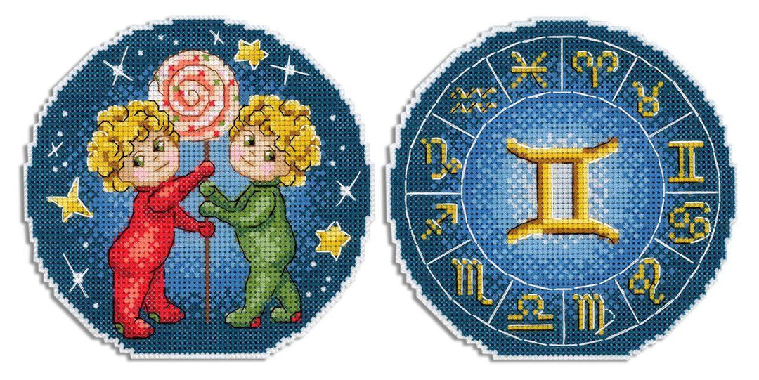 Zodiac Signs. Gemini SR-694 Plastic Canvas Counted Cross Stitch Kit