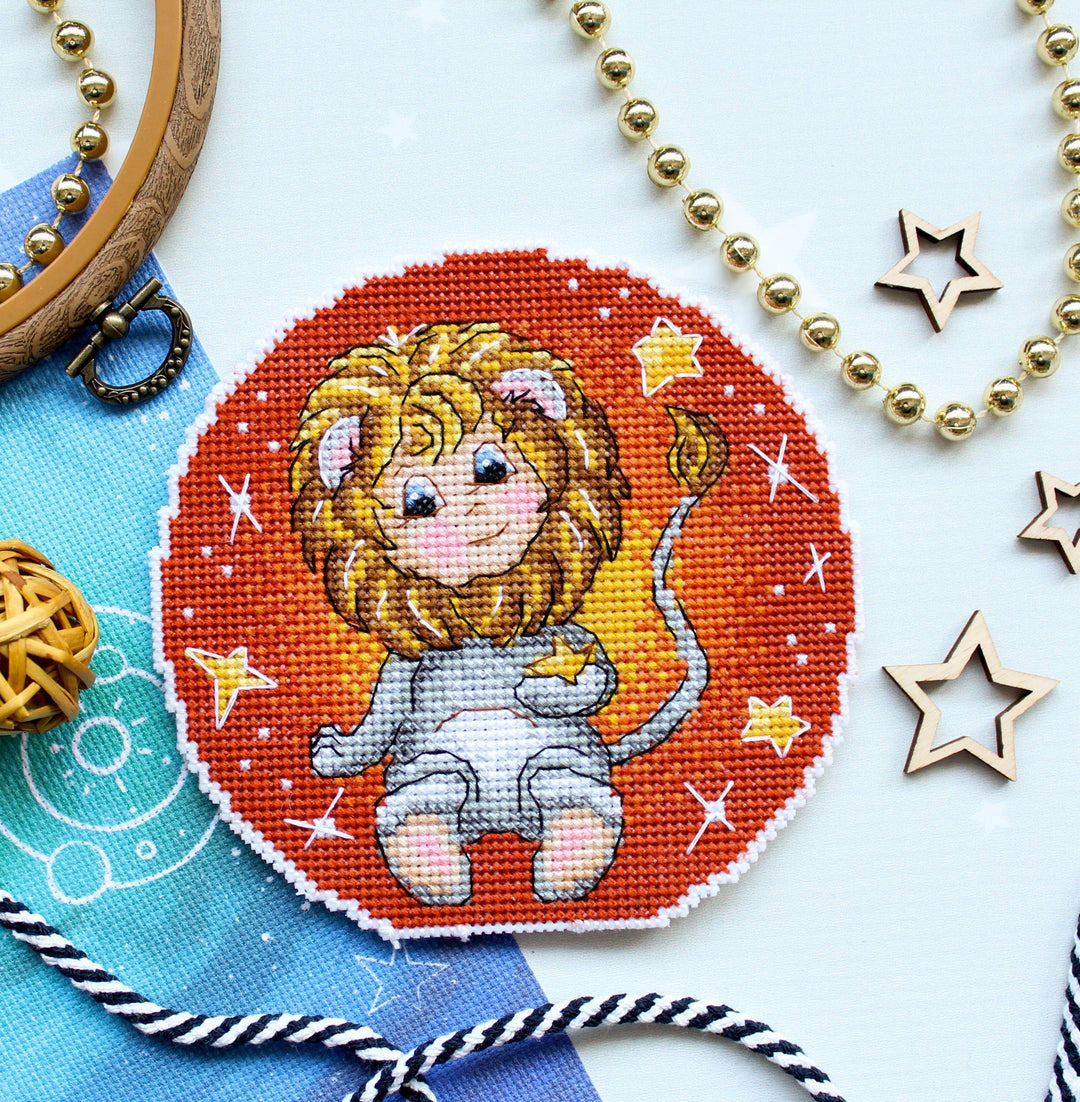 Zodiac Signs. Leo SR-705 Plastic Canvas Counted Cross Stitch Kit