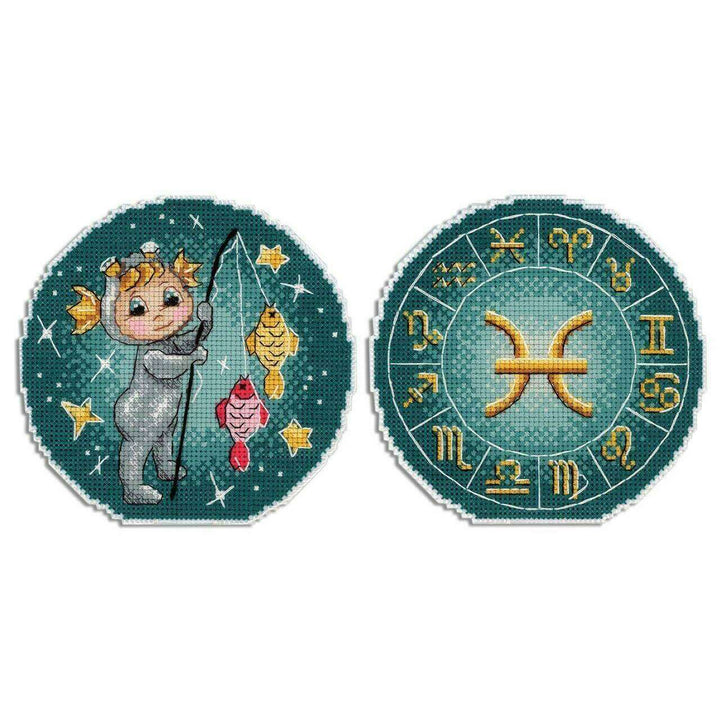 Zodiac Signs. Pisces SR-698 Plastic Canvas Counted Cross Stitch Kit