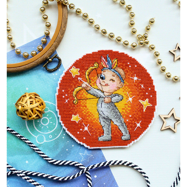 Zodiac Signs. Sagittarius SR-702 Plastic Canvas Counted Cross Stitch Kit
