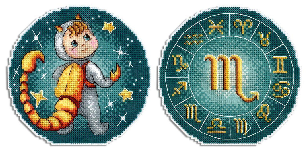 Zodiac Signs. Scorpio SR-701 Plastic Canvas Counted Cross Stitch Kit