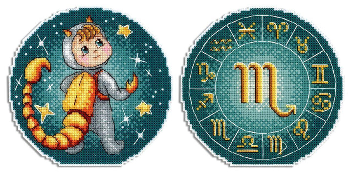 Zodiac Signs. Scorpio SR-701 Plastic Canvas Counted Cross Stitch Kit