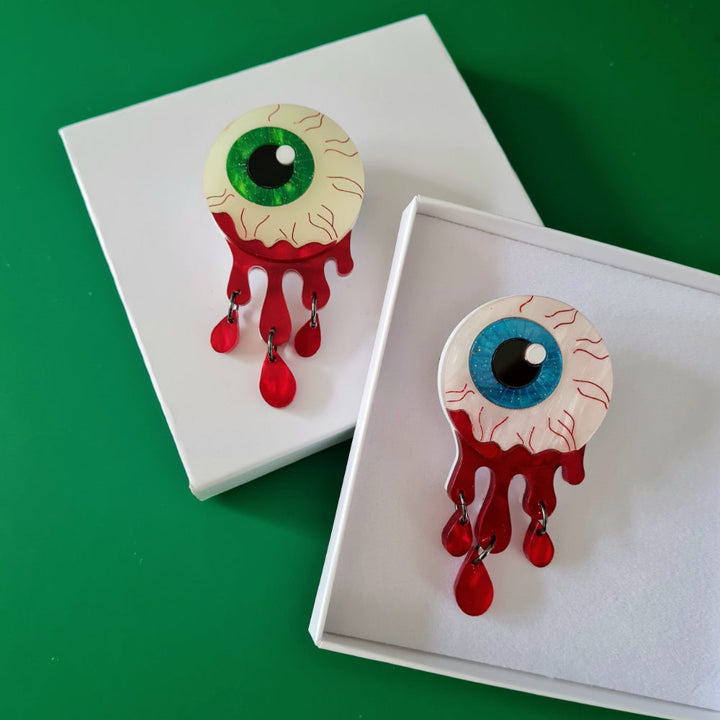 Zombie Halloween Eyeball Necklace by Cherryloco Jewellery 