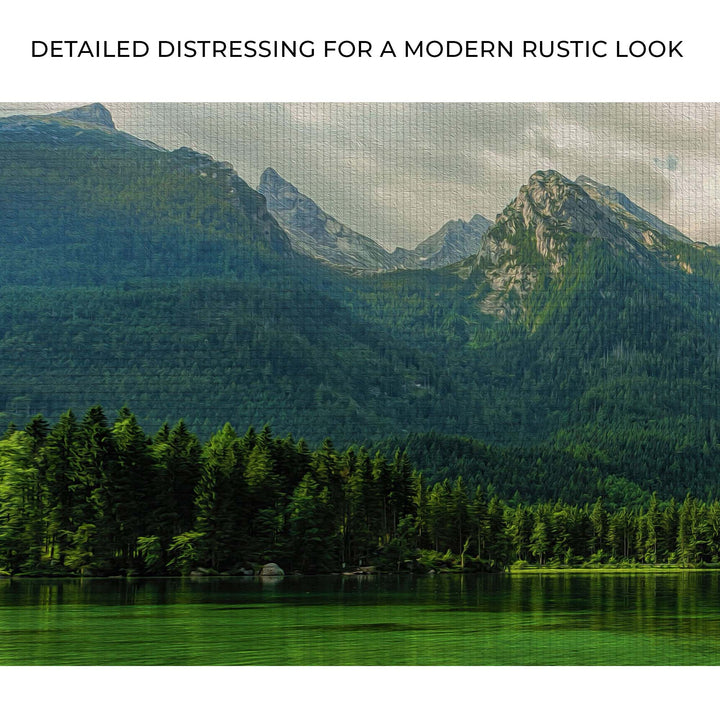 Mountains By The Lake Canvas Wall Art