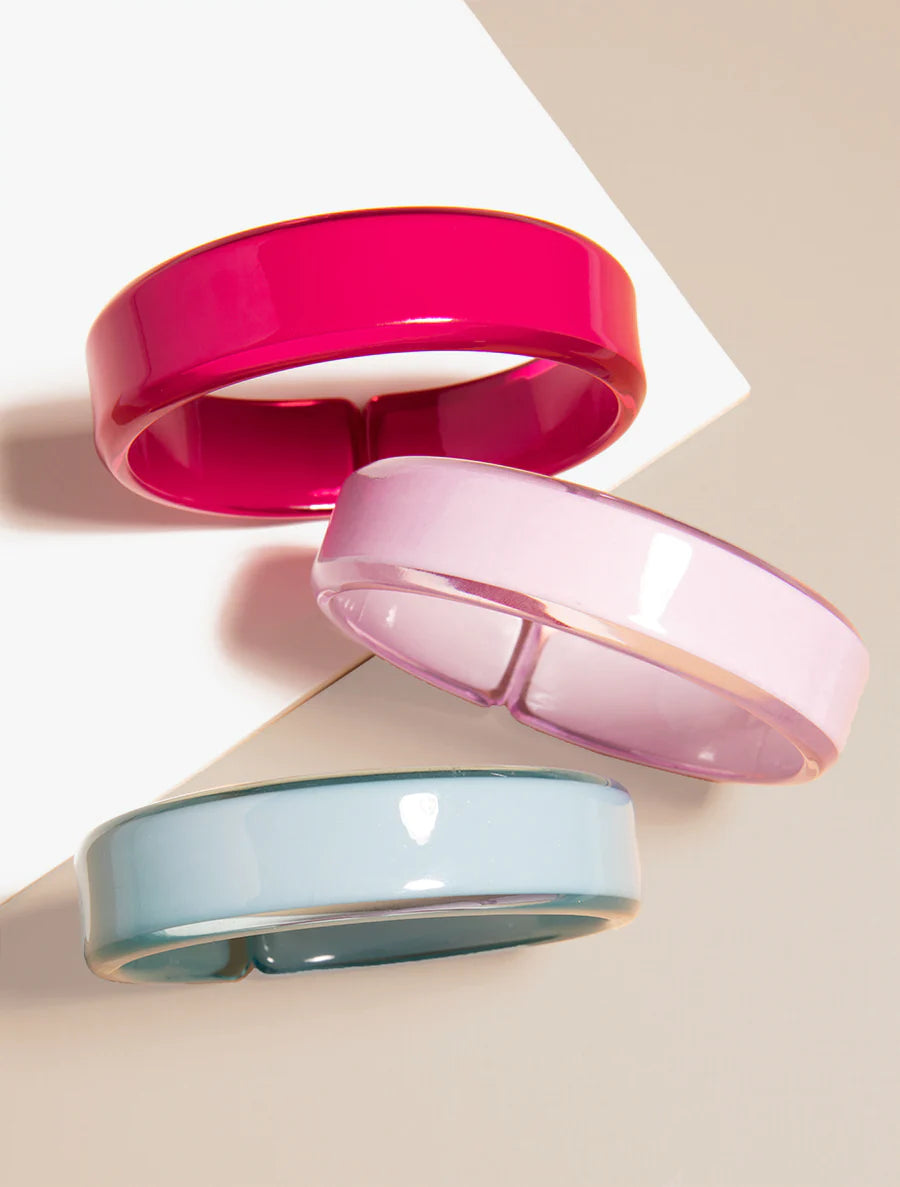 Acrylic Resin Stacking Bangle Bracelet GREEN