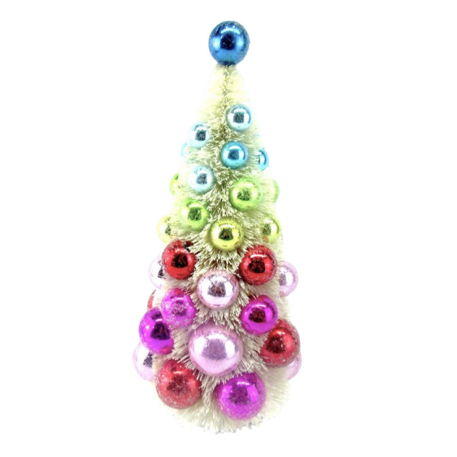 13" Vintage Ball Tree Rainbow Bottlebrush December Diamonds image