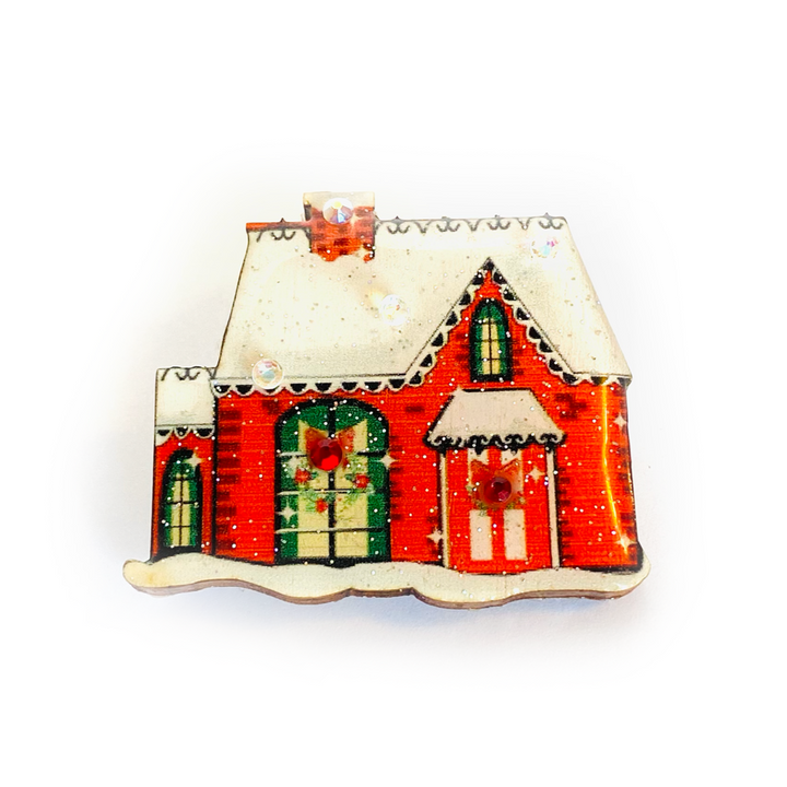 Christmas House Brooch by Rosie Rose Parker
