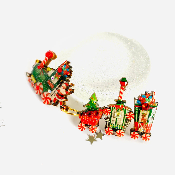 Christmas Train Brooch by Rosie Rose Parker