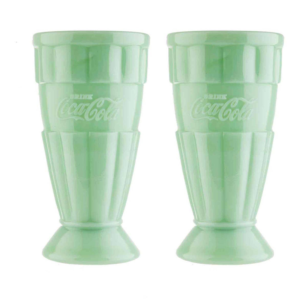 Coca-Cola Jadeite Malt Tumbler, 16 oz Set of 2, Jadeite Glass
