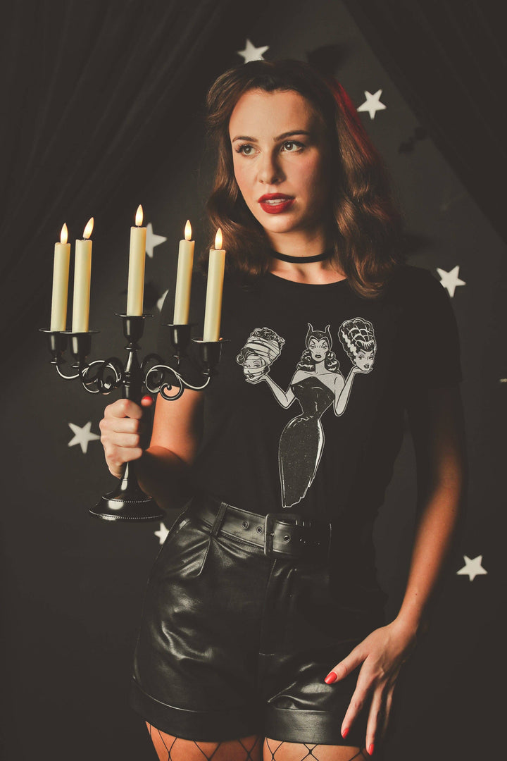 Mind Your Head Fitted Tee in Black - SMALL