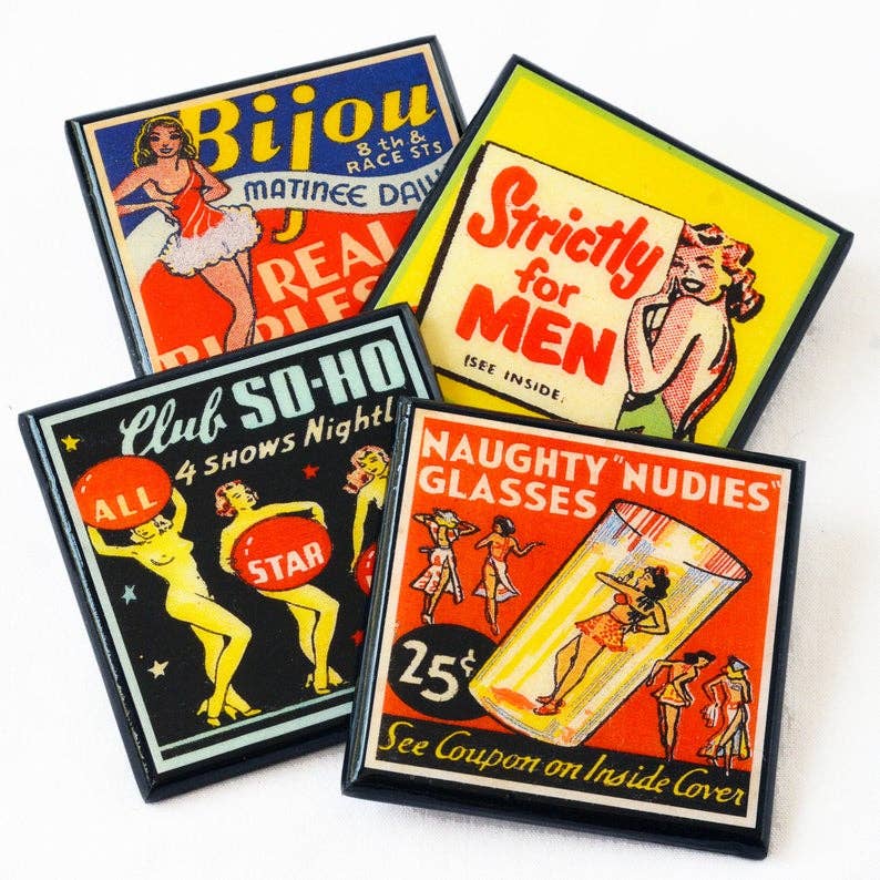 vintage burlesque coasters