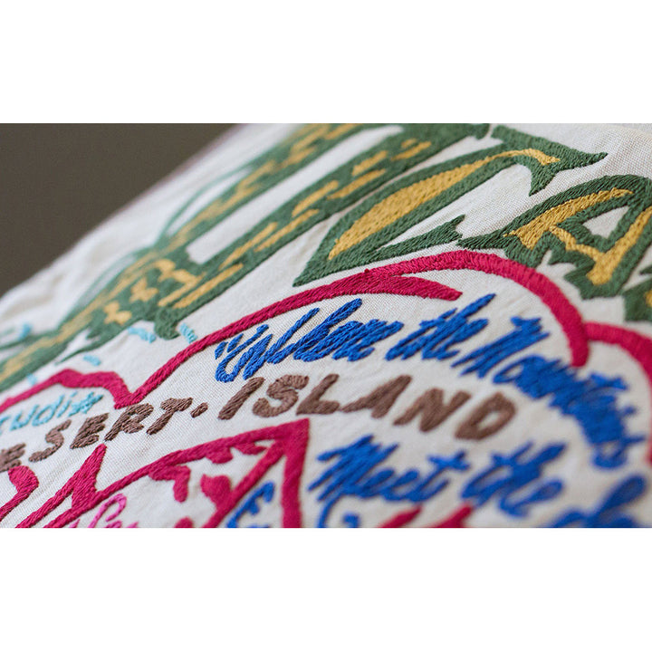 Acadia National Park Hand-Embroidered Pillow