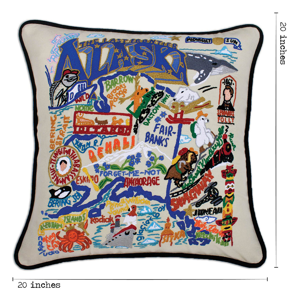 Alaska Hand-Embroidered Pillow