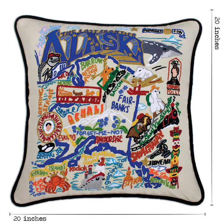 Alaska Hand-Embroidered Pillow