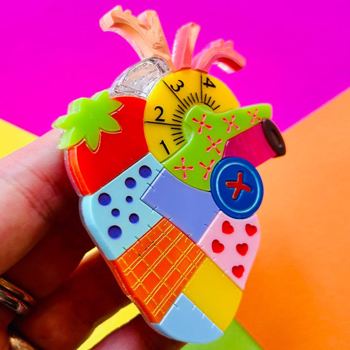 Anatomical Hearts Collection - "Everything for Sewing" Acrylic Brooch by Makokot Design
