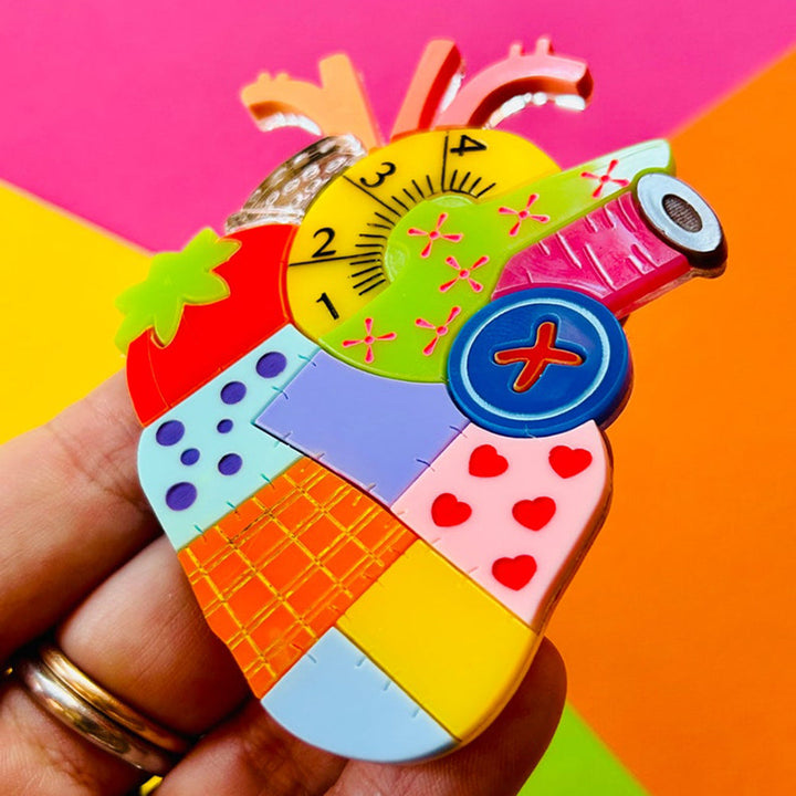 Anatomical Hearts Collection - "Everything for Sewing" Acrylic Brooch by Makokot Design