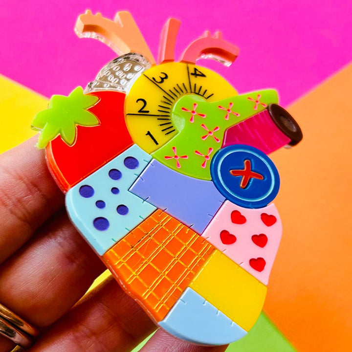 Anatomical Hearts Collection - "Everything for Sewing" Acrylic Brooch by Makokot Design