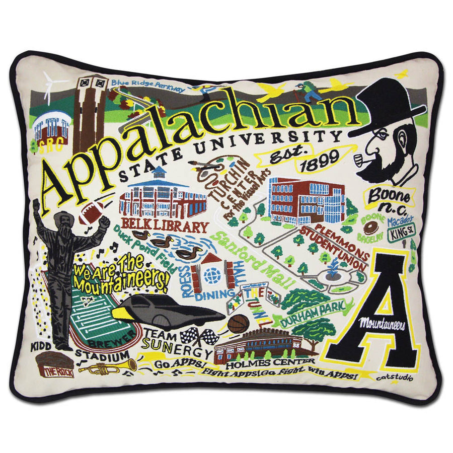 Appalachian State University Collegiate Embroidered Pillow by CatStudio