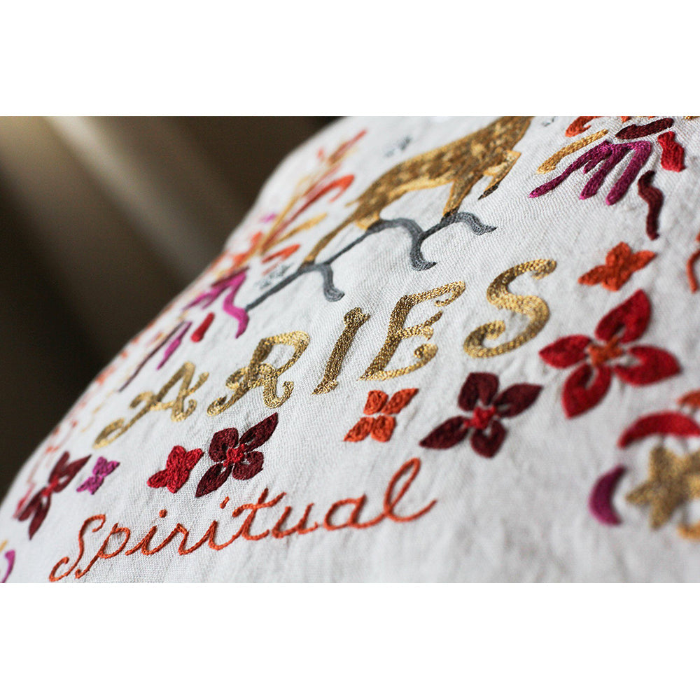 Aries Astrology Hand-Embroidered Pillow by Cat Studio