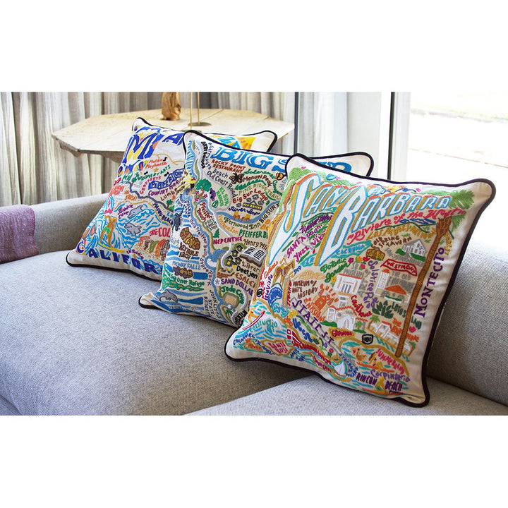 Big Sur Hand-Embroidered Pillow