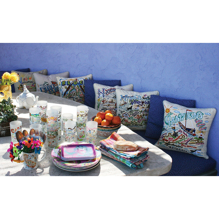 Block Island Hand-Embroidered Pillow